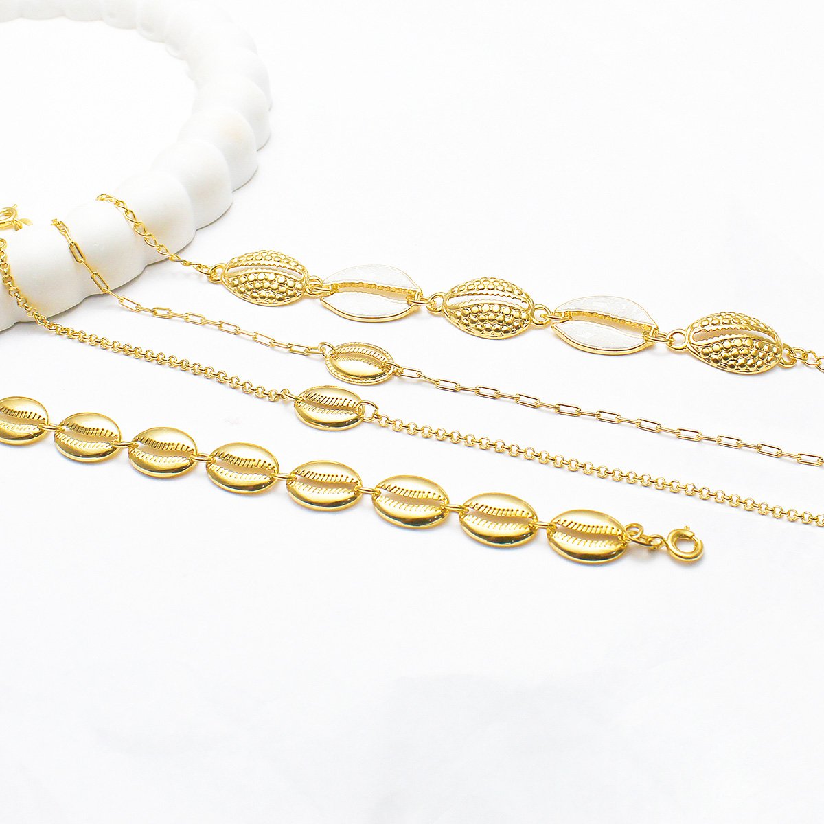Pulseira 18+2cm C/ 11 Búzios
